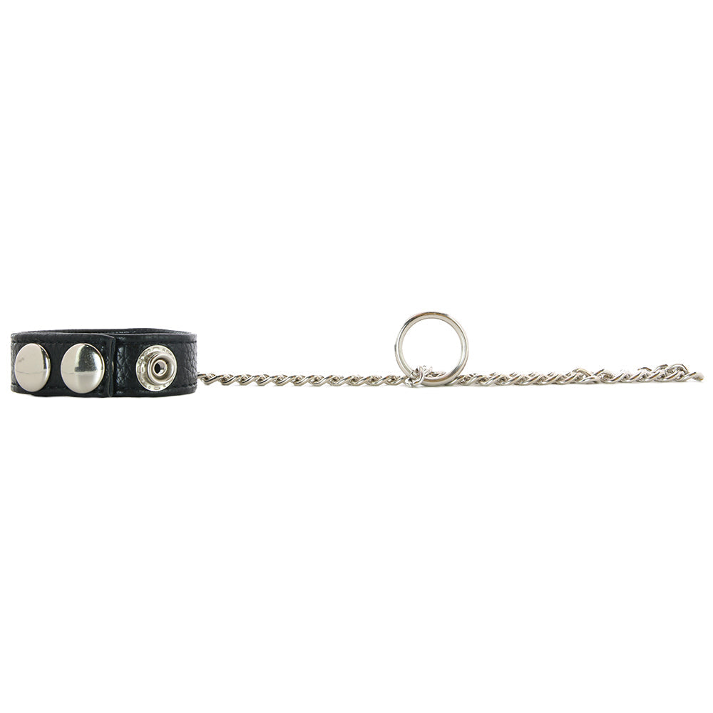 Blue Line Snap Cock Ring with Leash Bondage and Fetish > Cock and Ball Devices - Tophatter Daily Deals